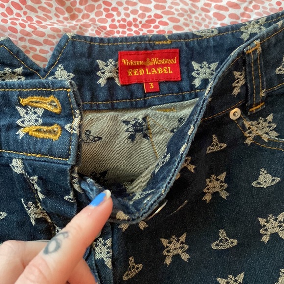 Vivienne Westwood red label denim monogram skirt - Picture 2 of 3